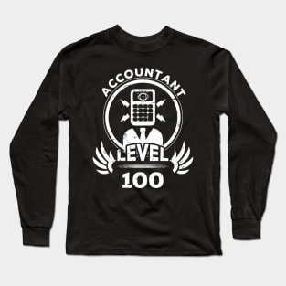 Level 100 Accountant Accountancy Fan Gift Long Sleeve T-Shirt